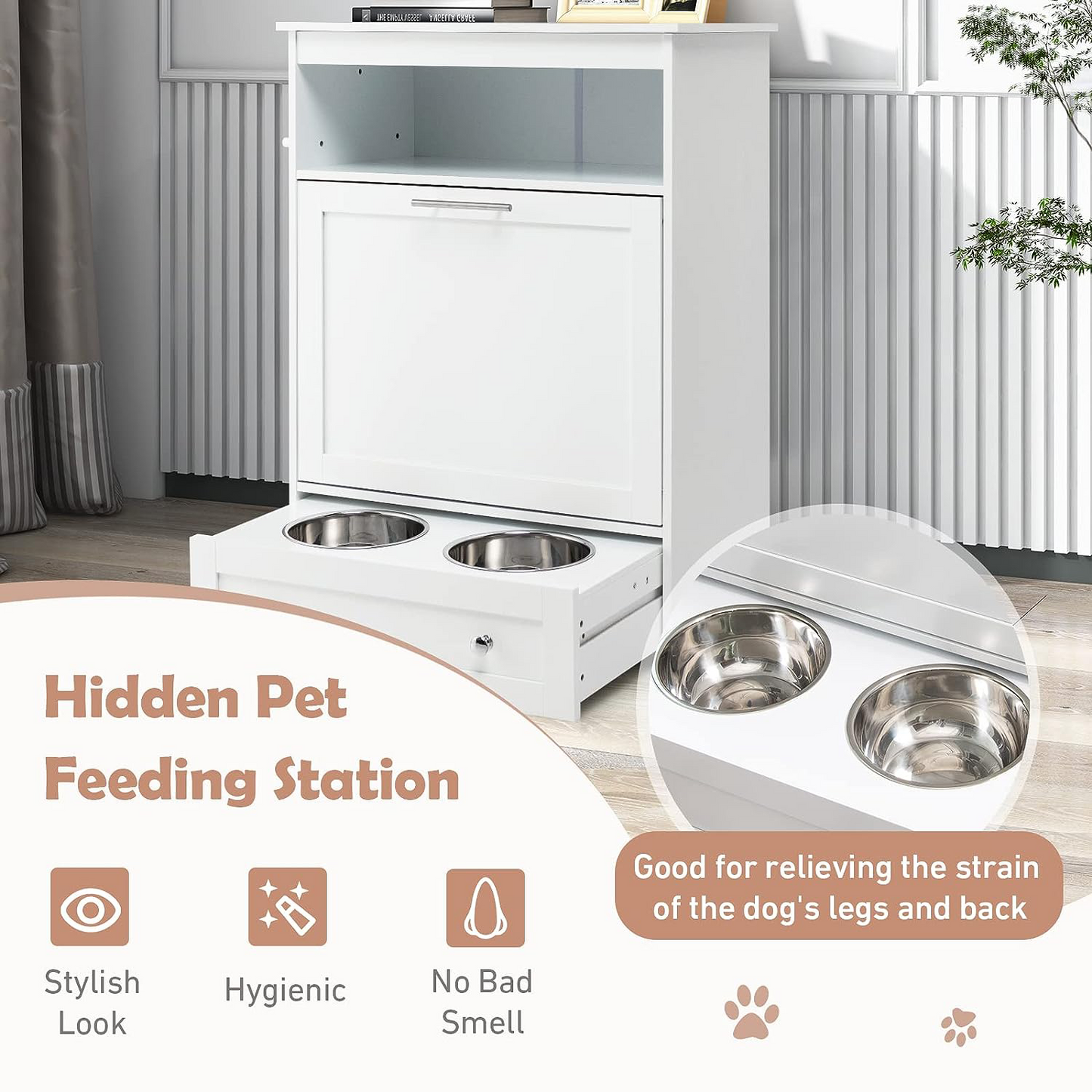 Pet Feeding Station + Organizer Cabinet