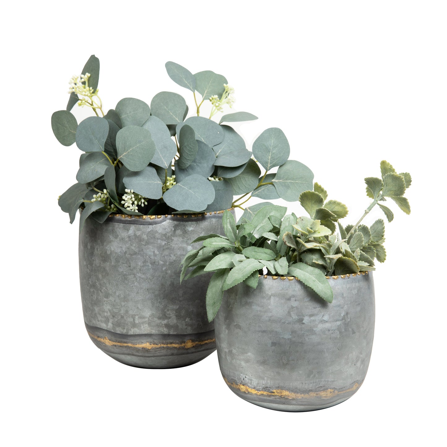 2-Piece Galvanized Metal Wall Planter Set