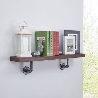 36" X 7" Floating Pipe Industrial Rustic Wall Mount Shelf