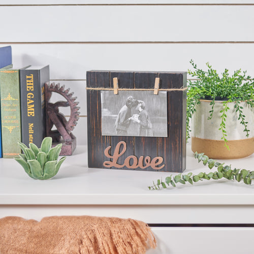 "Love" Wood Block 4”x 6” Picture Frame