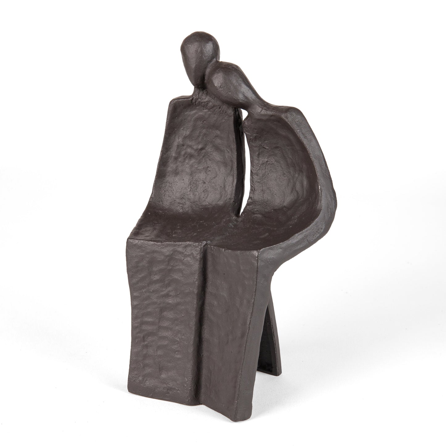 Contemplative Lovers Cast Iron Sculpture