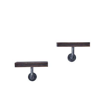 12" x 7" Floating Pipe Industrial Rustic Wall Mount Shelves " (Set of 2)