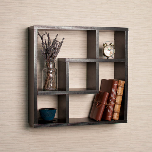 Geometric Square Wall Shelf with 5 Openings