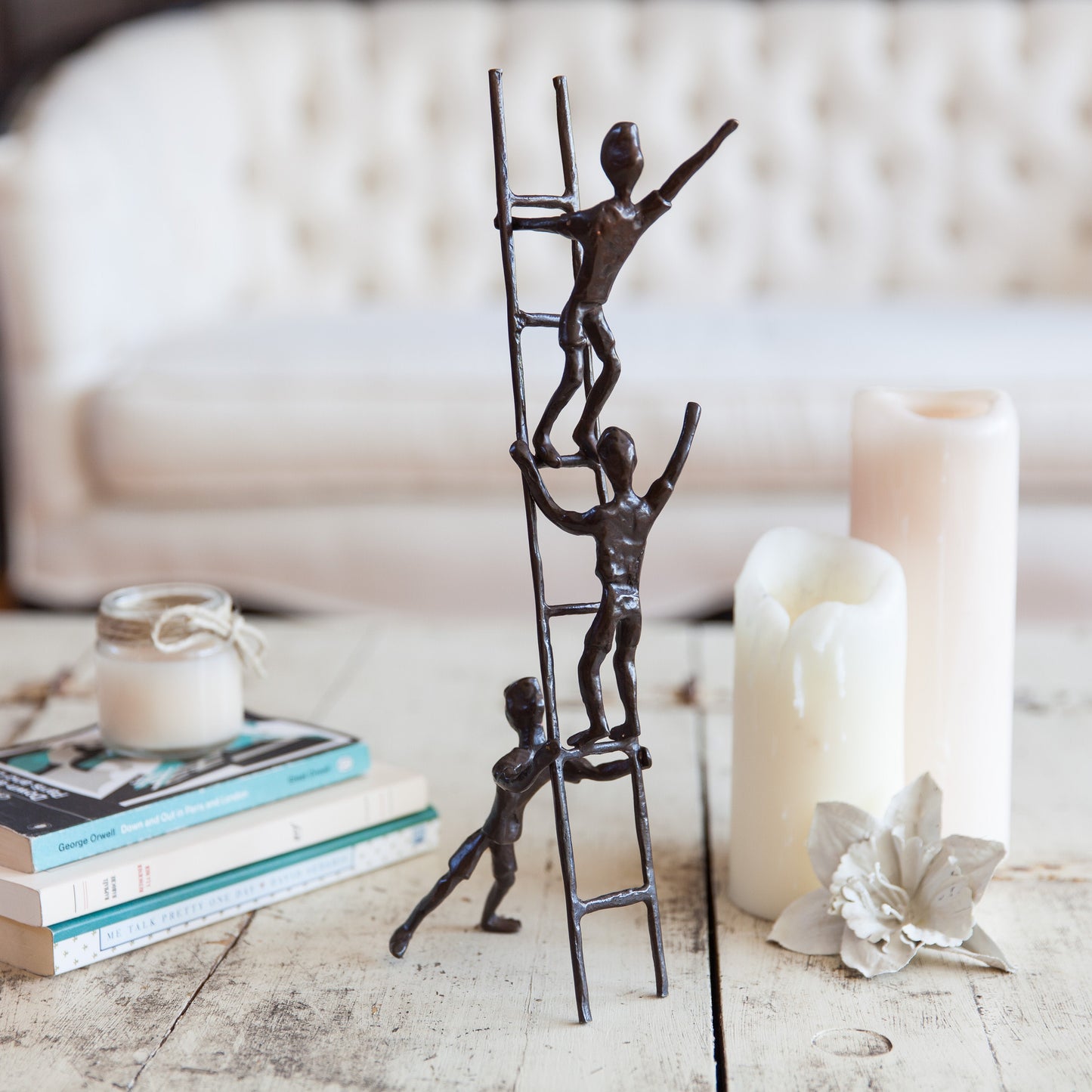 Children on a Ladder Cast Bronze