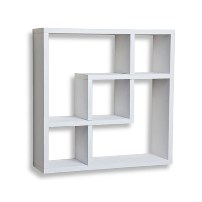 Geometric Square Wall Shelf with 5 Openings