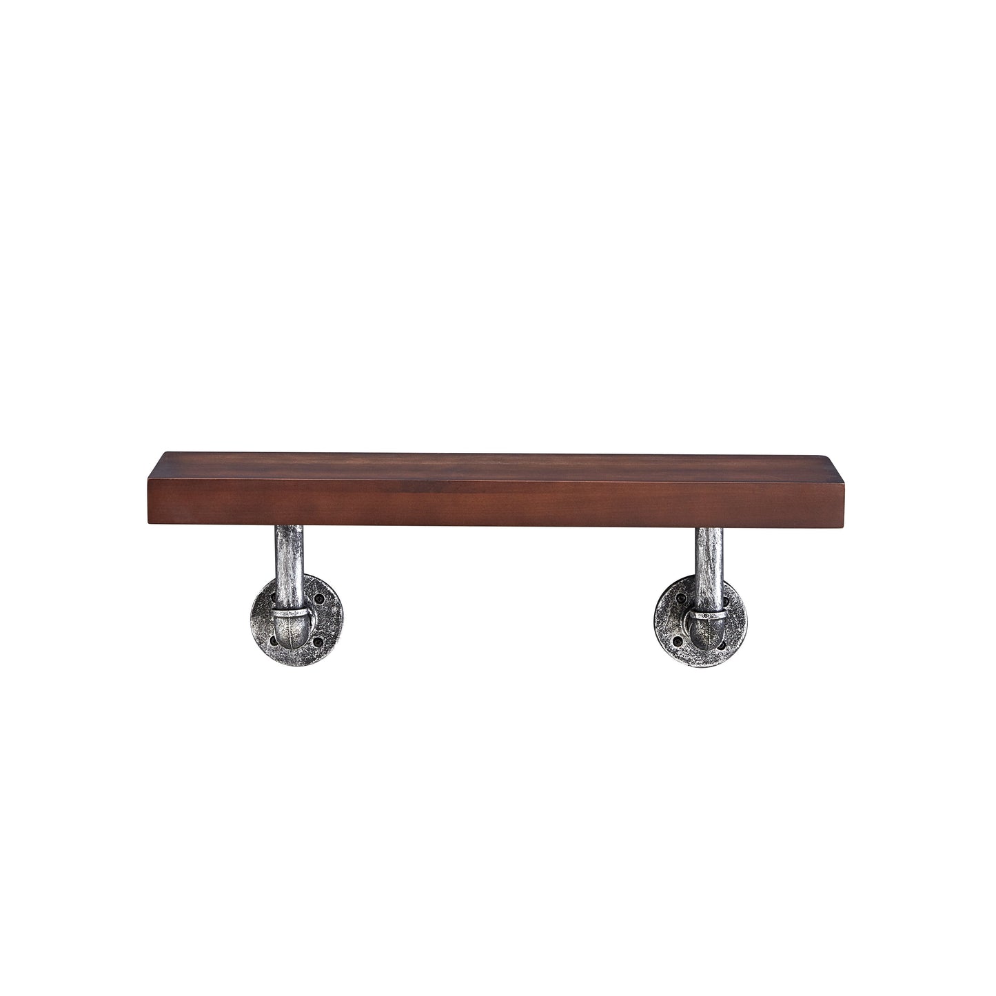 24" x 7" Floating Pipe Industrial Rustic Wall Mount Shelf