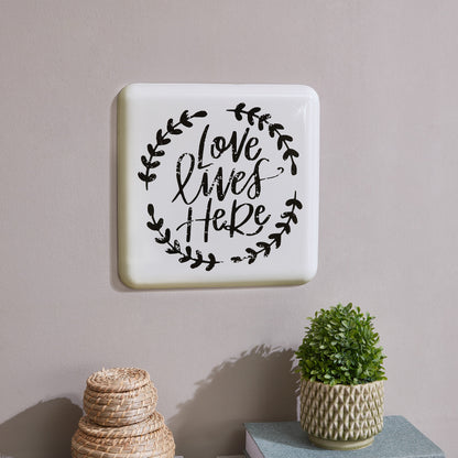 Farmhouse Home Décor Metal Wall Art "Love Lives Here"