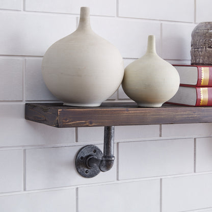 36" X 7" Floating Pipe Industrial Rustic Wall Mount Shelf