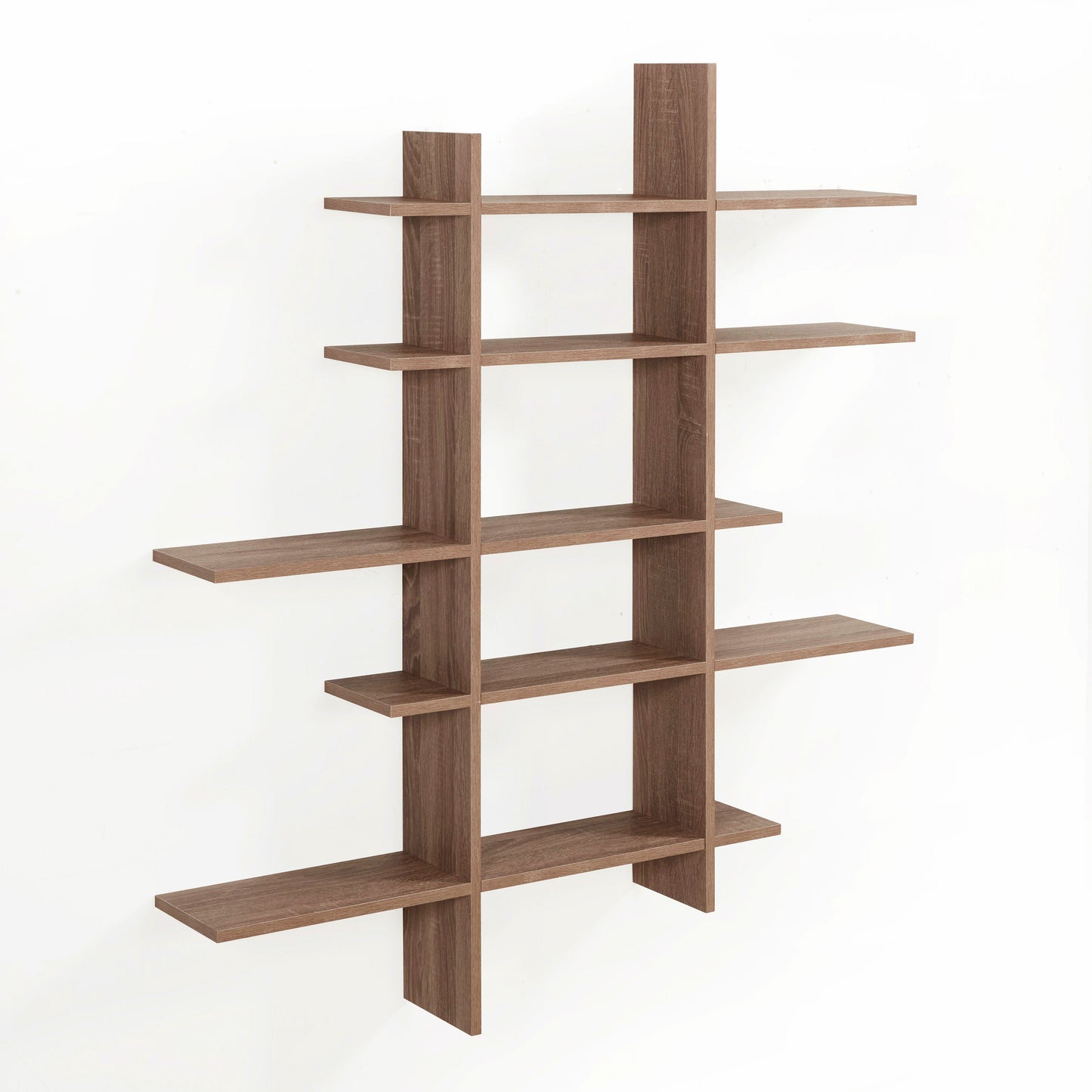 Five Level Asymmetric Wall Shelf