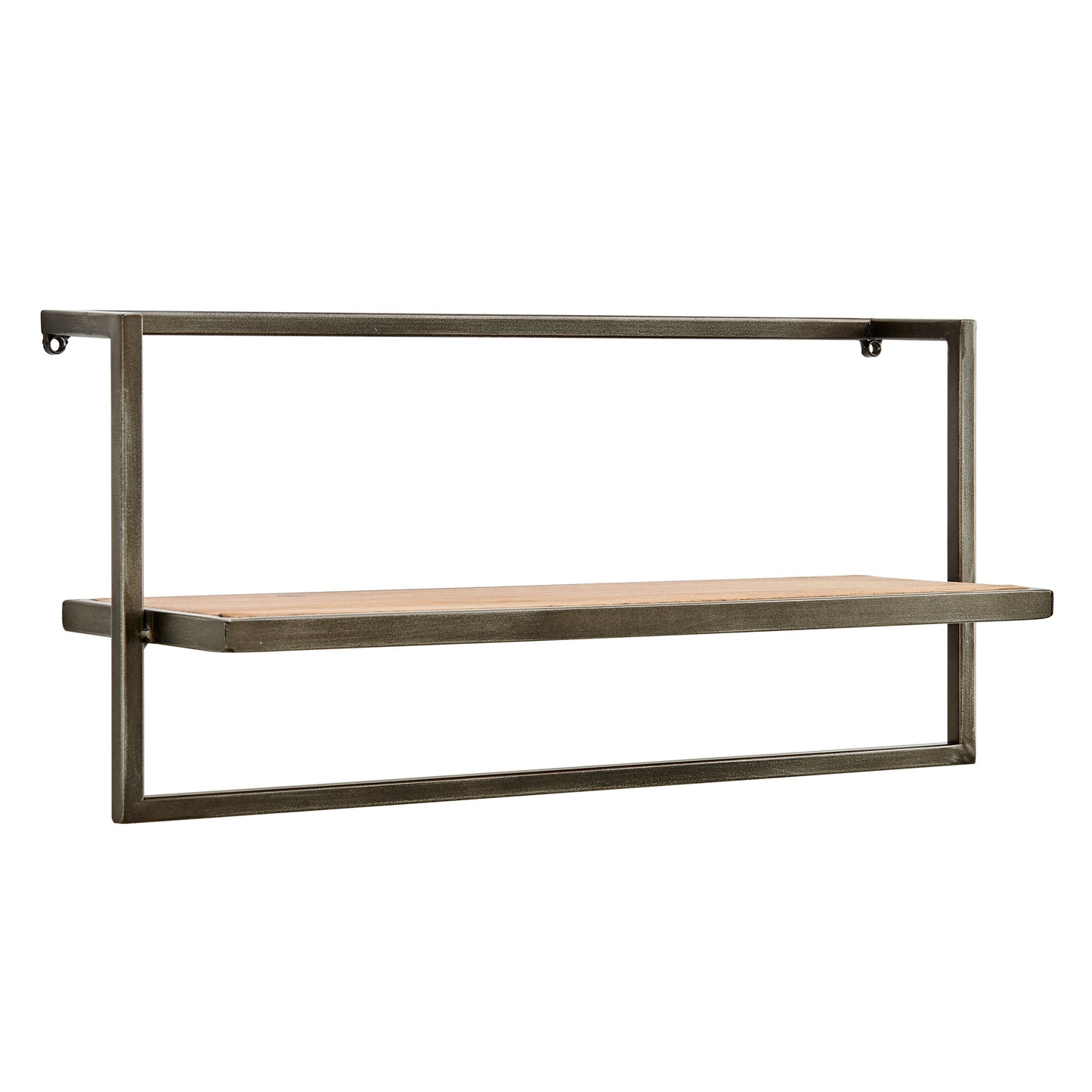 Floating Industrial Modern Rustic Wood Shelf on Metal Frame with Towel Bar/Hanging Rack