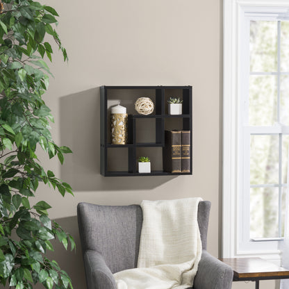 Geometric Square Wall Shelf with 5 Openings