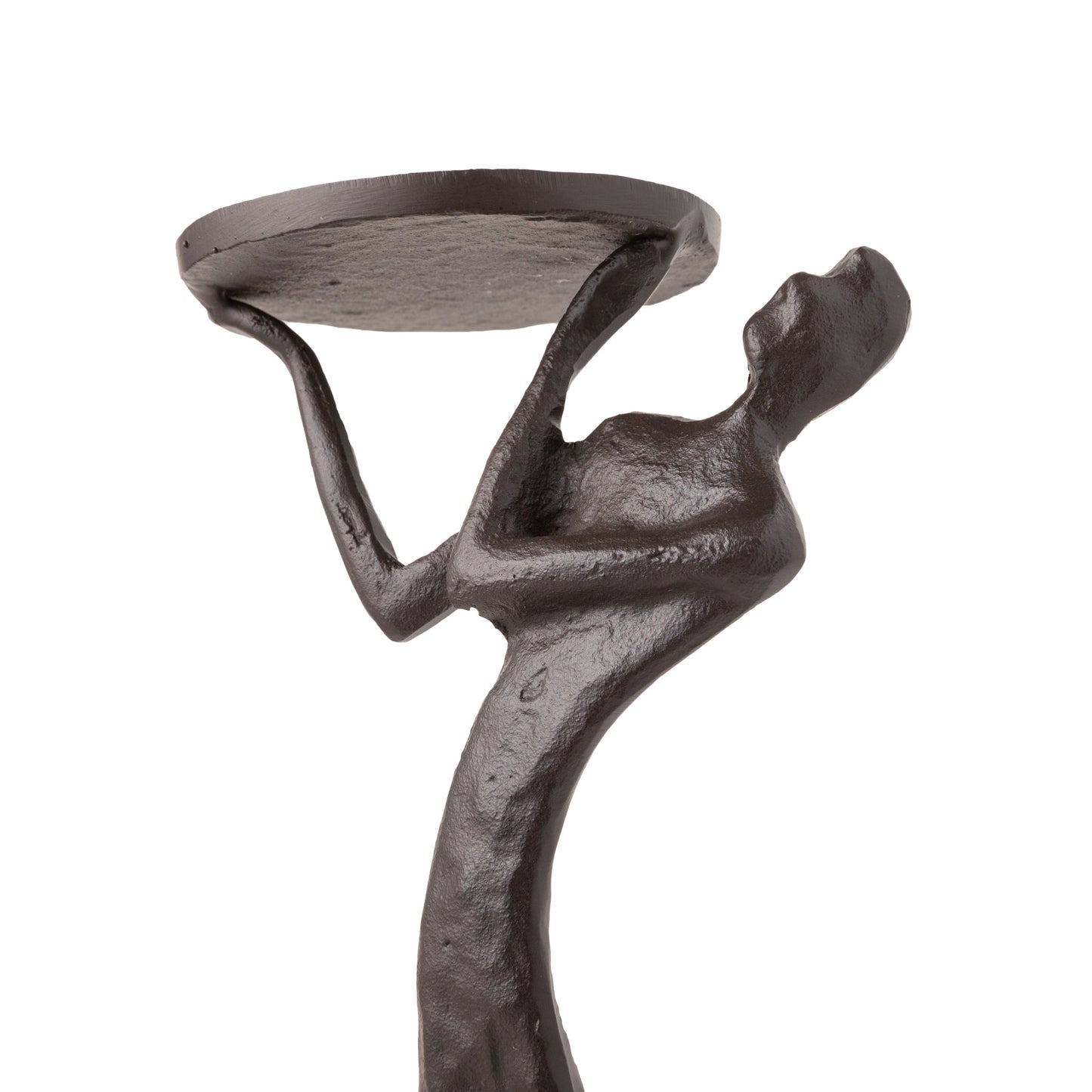 "Weight of the World" Cast Iron Male Figure Candle Holder