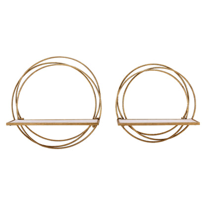 Golden Rings Floating Wall Shelves Set of 2