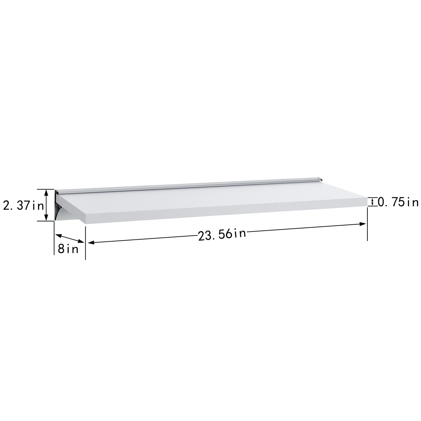 24 in Floating Shelf on Aluminum Bar