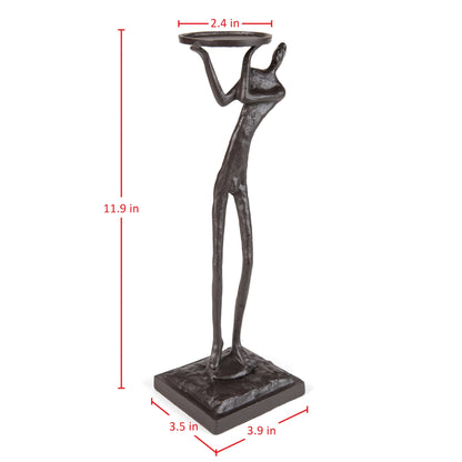 "Weight of the World" Cast Iron Male Figure Candle Holder