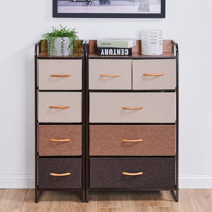 Decorative Modern Tall and Narrow Dresser/Chest Storage Tower with 4 Fabric Drawers