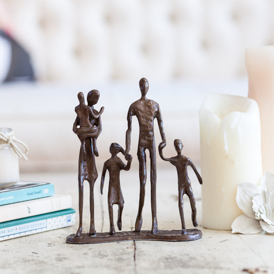 Family of Five Bronze Sculpture