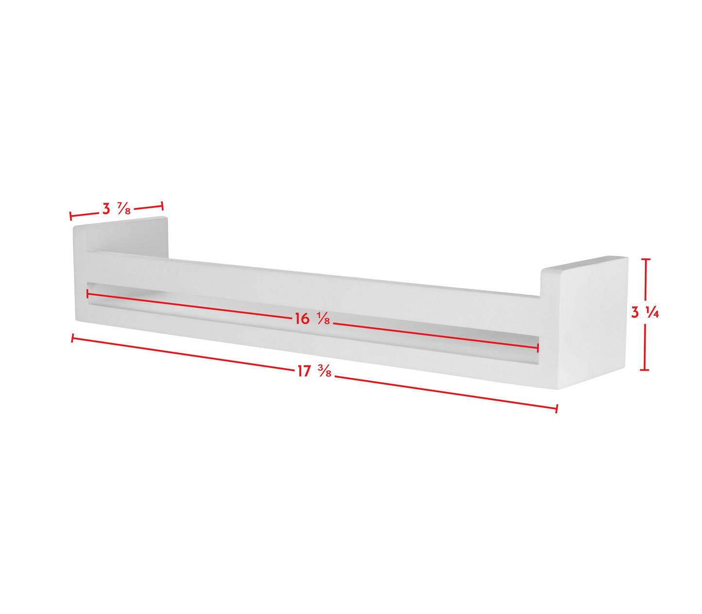 18" Wall Mount Decorative Spice / Organizer Rack Shelf White